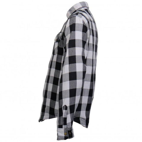 Hot Leathers White and Black Armored Flannel Jacket - Military Republic