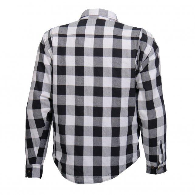 Hot Leathers White and Black Armored Flannel Jacket - Military Republic