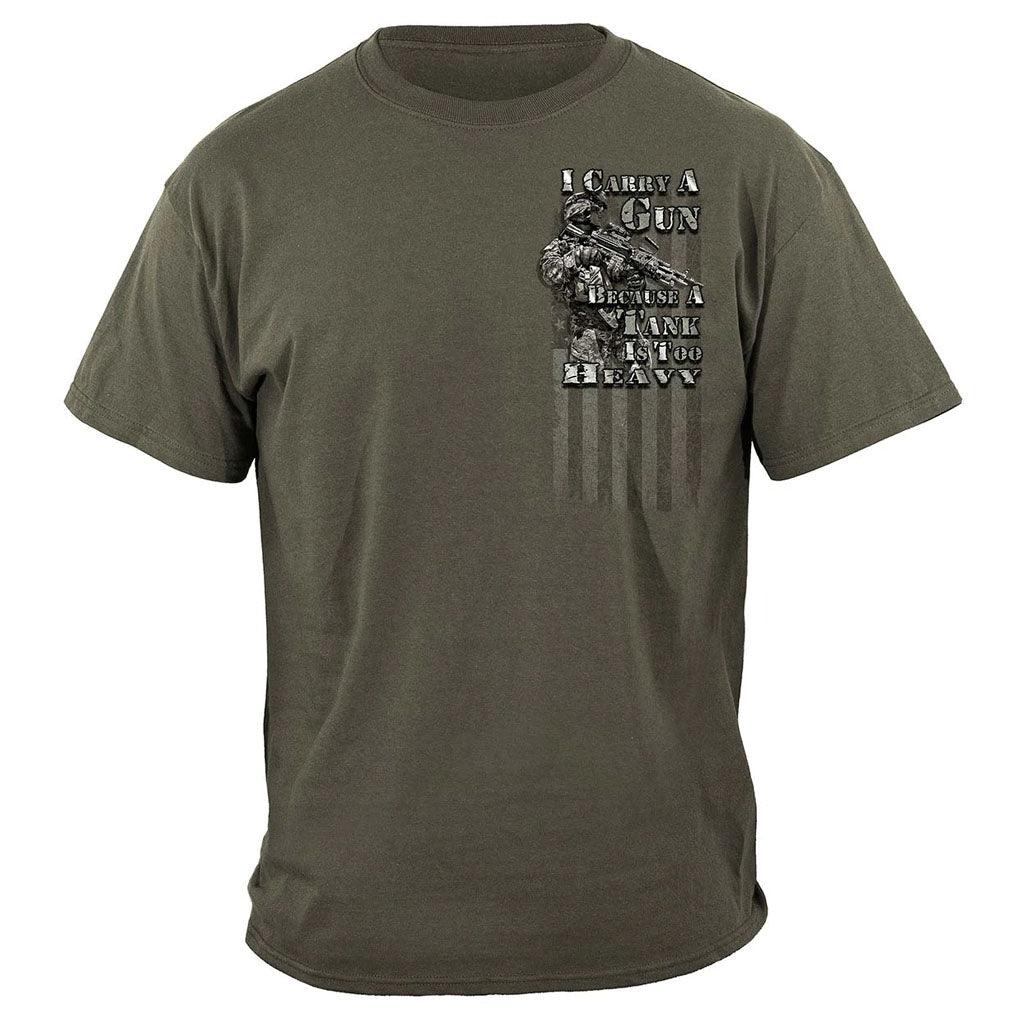 United States I Carry A Gun Tank Is Too Heavy Premium Long Sleeve - Military Republic