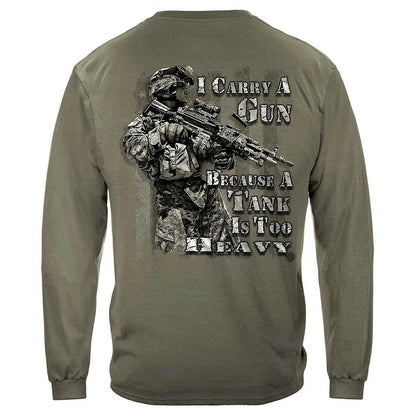 United States I Carry A Gun Tank Is Too Heavy Premium Long Sleeve - Military Republic