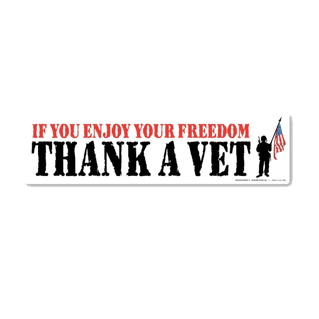 United States Veteran Thank a Vet Bumper Strip Magnet (10.88" x 2.88") - Military Republic