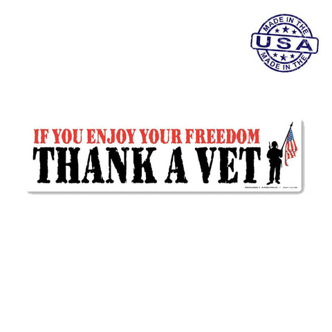 United States Veteran Thank a Vet Bumper Strip Magnet (10.88" x 2.88") - Military Republic