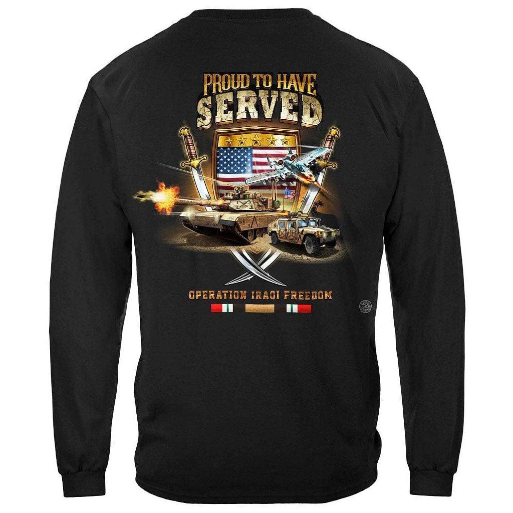 United States IRAQI Freedom Veteran Proud To Have Served Premium Men's Long Sleeve - Military Republic