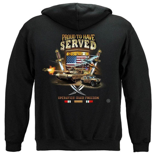 United States IRAQI Freedom Veteran Proud To Have Served Premium Men's Hoodie - Military Republic