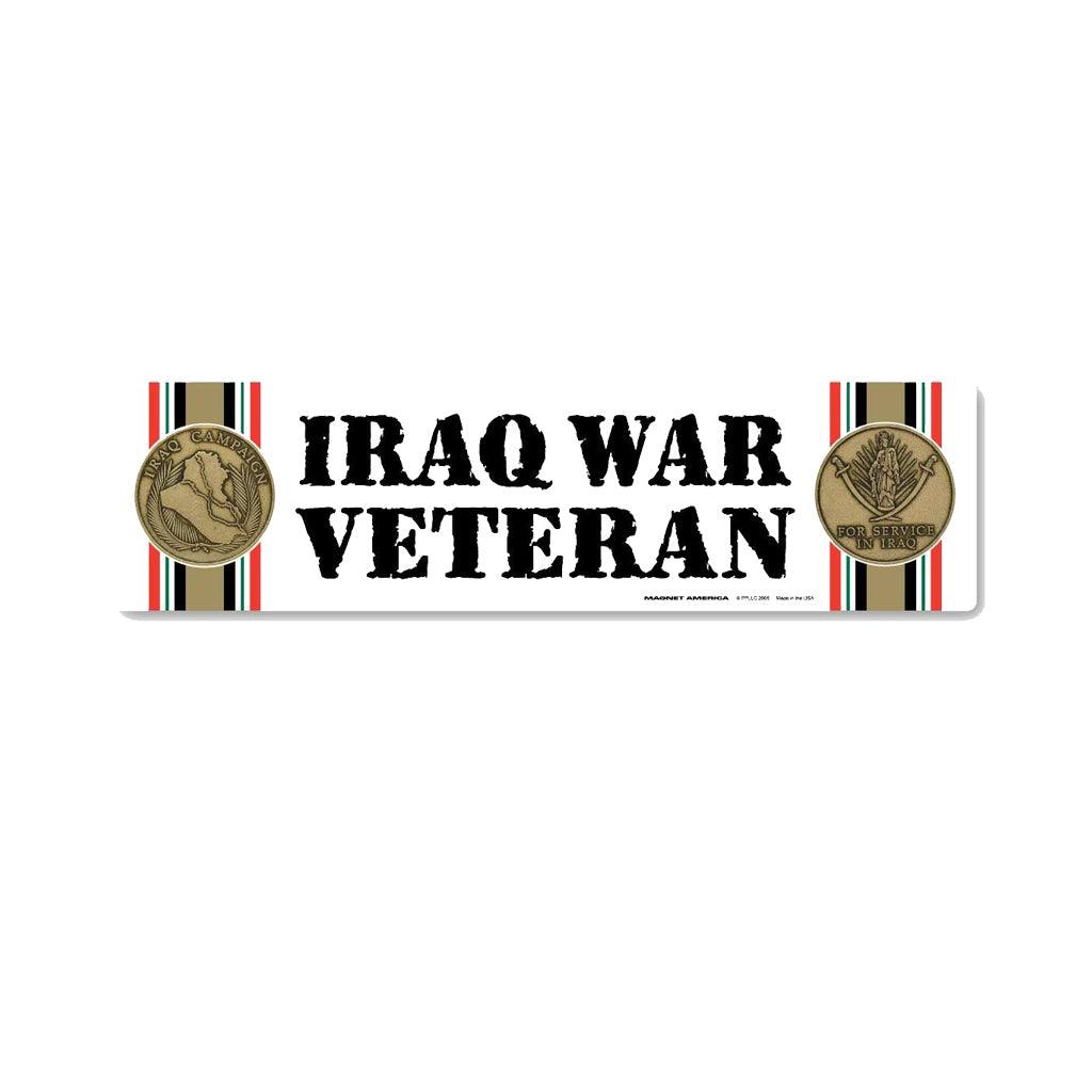 United States Veteran Iraq War Veteran Bumper Strip Magnet (10.88" x 2.88") - Military Republic