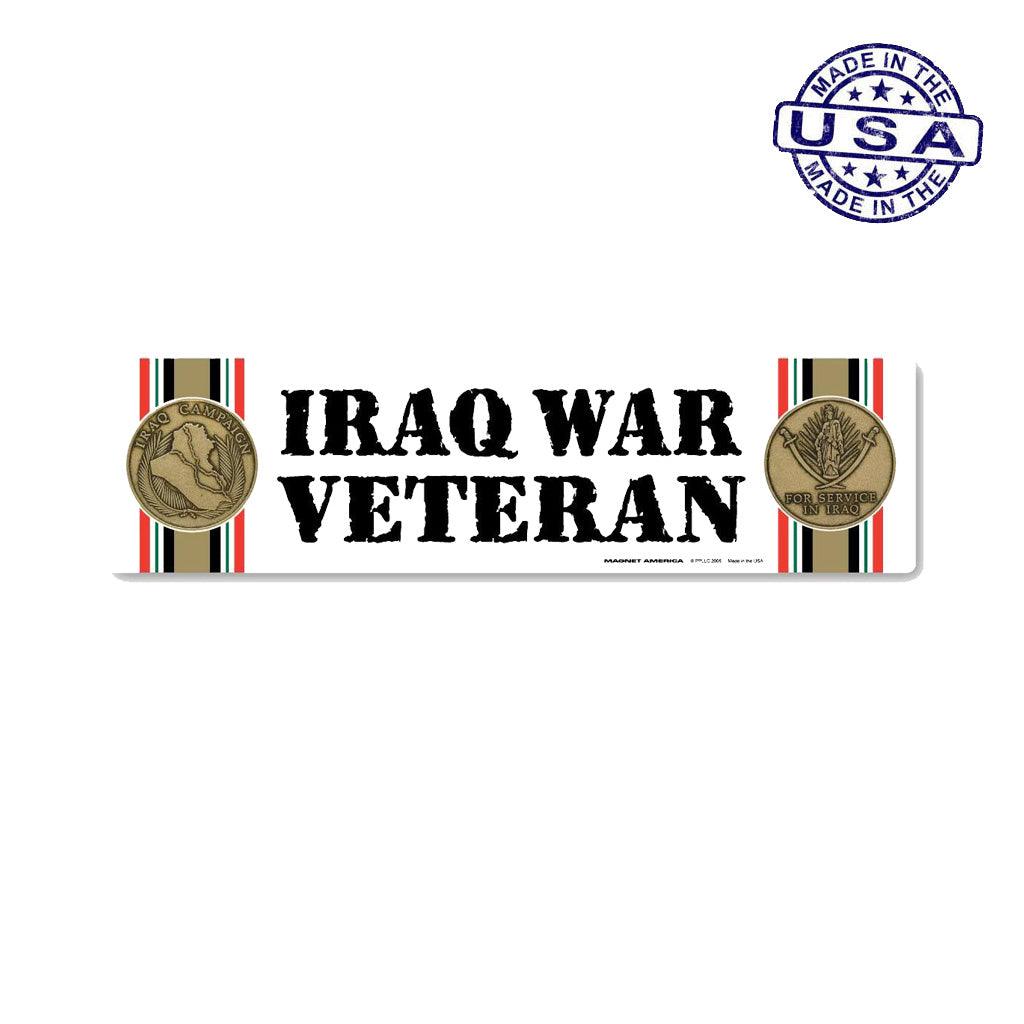 United States Veteran Iraq War Veteran Bumper Strip Magnet (10.88" x 2.88") - Military Republic