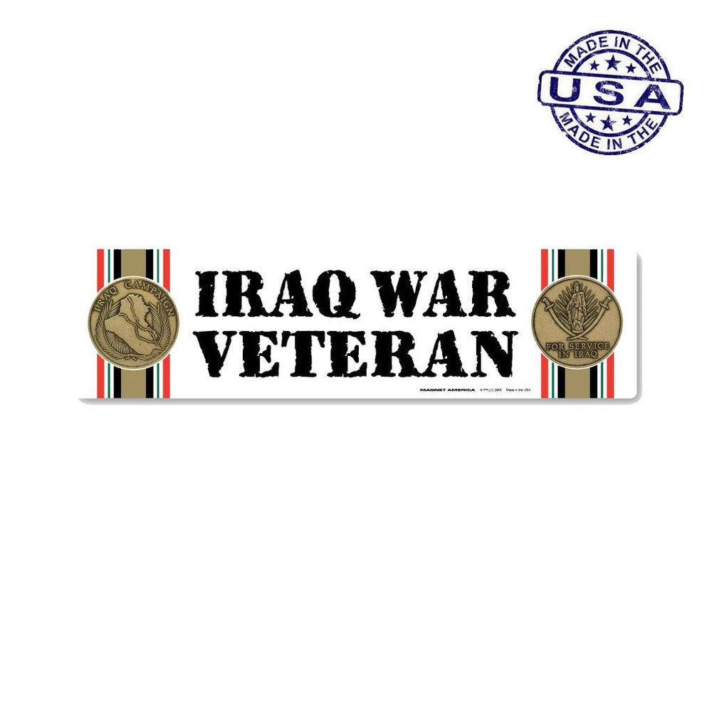 United States Veteran Iraq War Veteran Bumper Strip Magnet (10.88