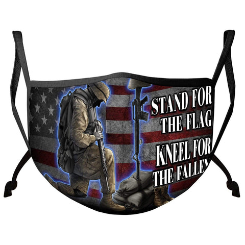 I Stand For The Flag Kneel For The Fallen Face Mask - Military Republic