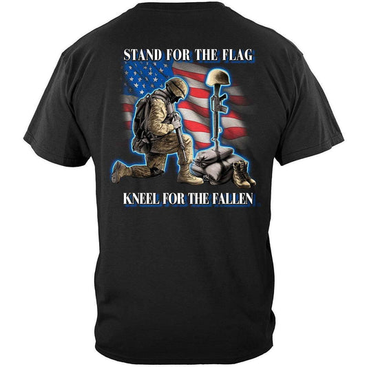 I Stand For The Flag Kneel For The Fallen Premium T-shirt - Military Republic