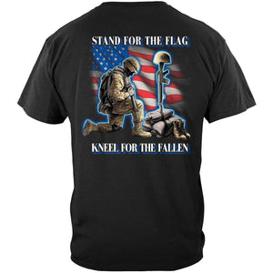 I Stand For The Flag Kneel For The Fallen Premium Hoodie - Military Republic