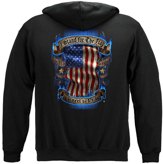 I Stand for the Flag - Kneel To Pray Hoodie - Military Republic