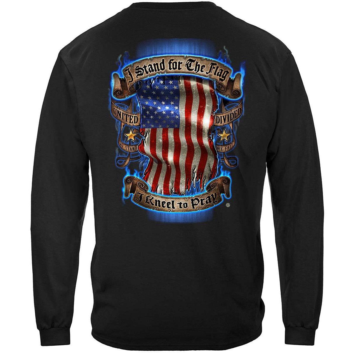 I Stand for the Flag - Kneel To Pray T-Shirt - Military Republic
