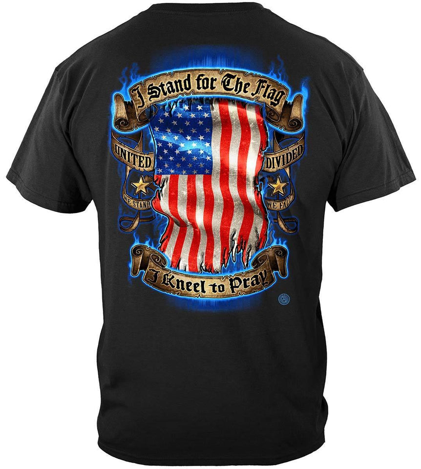 I Stand for the Flag - Kneel To Pray Hoodie - Military Republic