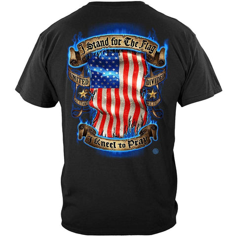 I Stand for the Flag - Kneel To Pray T-Shirt - Military Republic