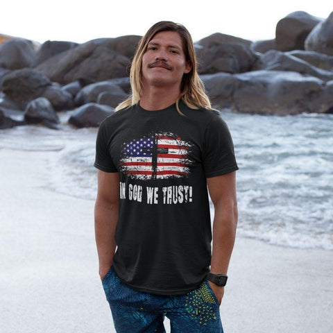In God We Trust USA Flag T-shirt - Military Republic