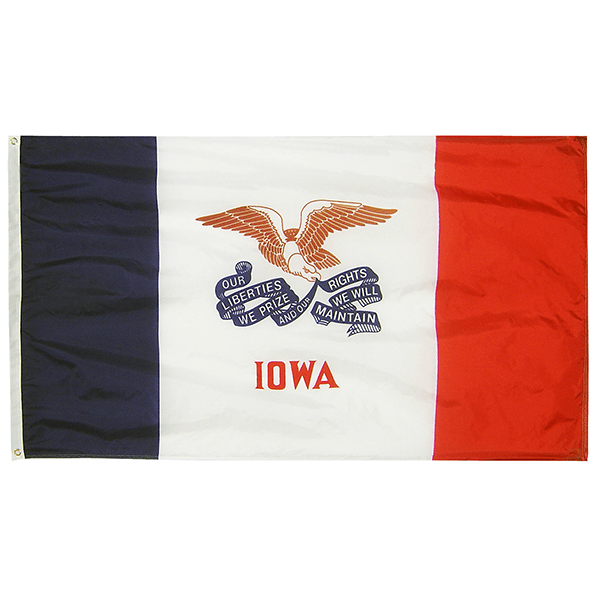 Iowa State Nylon Outdoors Flag- Sizes 2' to 10' Length - Military Republic