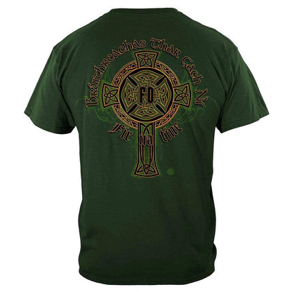 United States Irish Firefighter Gold Cross Premium T-Shirt - Military Republic