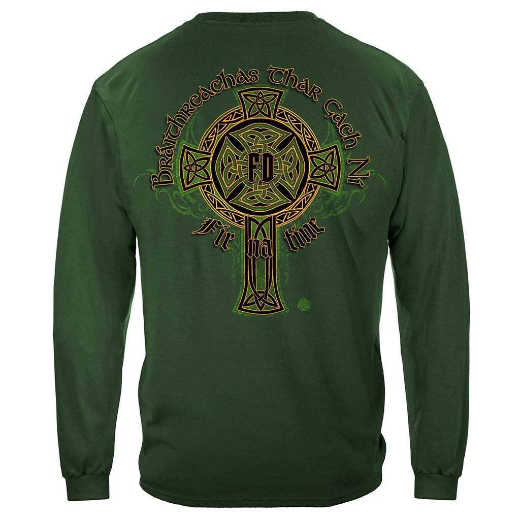 United States Irish Firefighter Gold Cross Premium T-Shirt - Military Republic