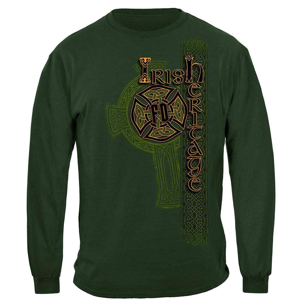 United States Irish Firefighter Gold Cross Premium T-Shirt - Military Republic