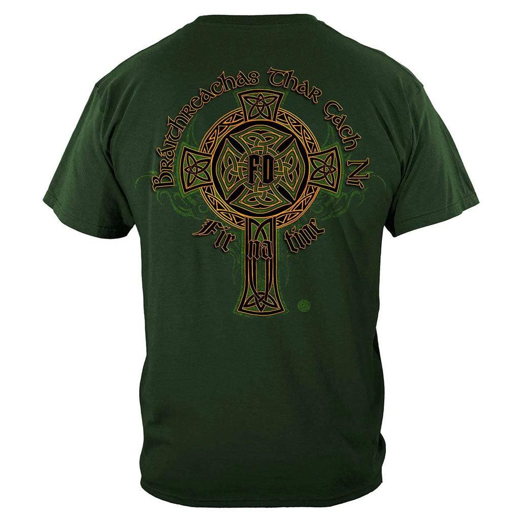 United States Irish Firefighter Gold Cross Premium Long Sleeve - Military Republic