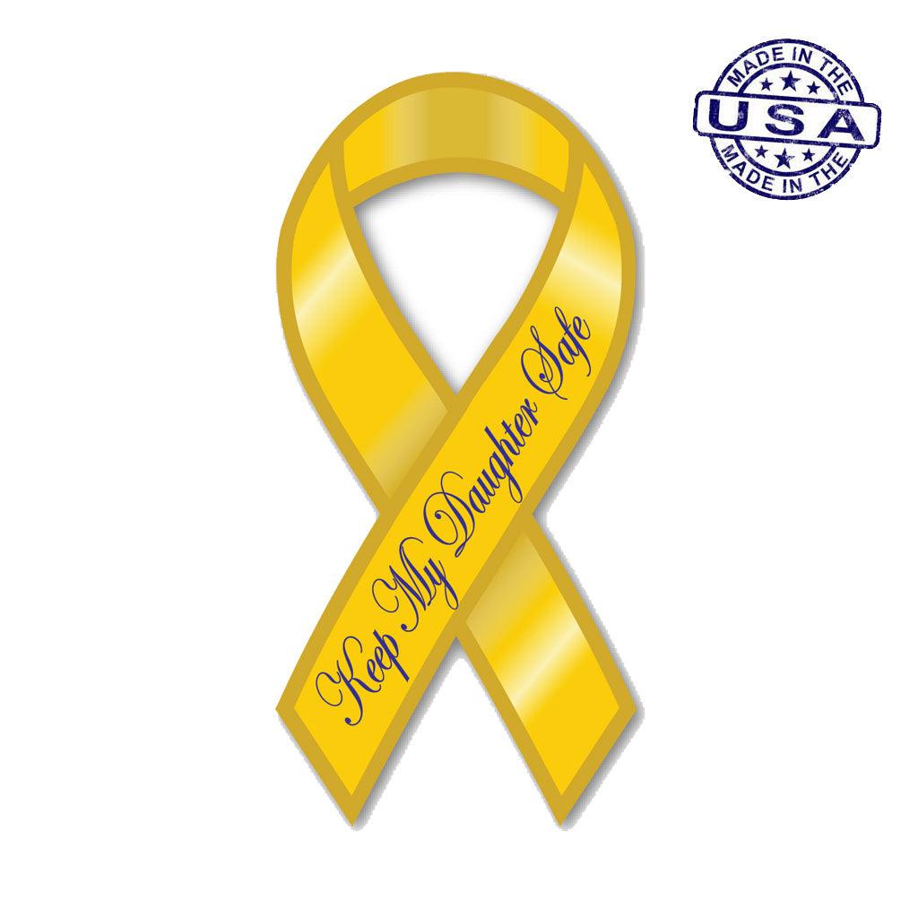United States Patriotic Keep my Daughter Safe Ribbon Magnet (3.88" x 8") - Military Republic