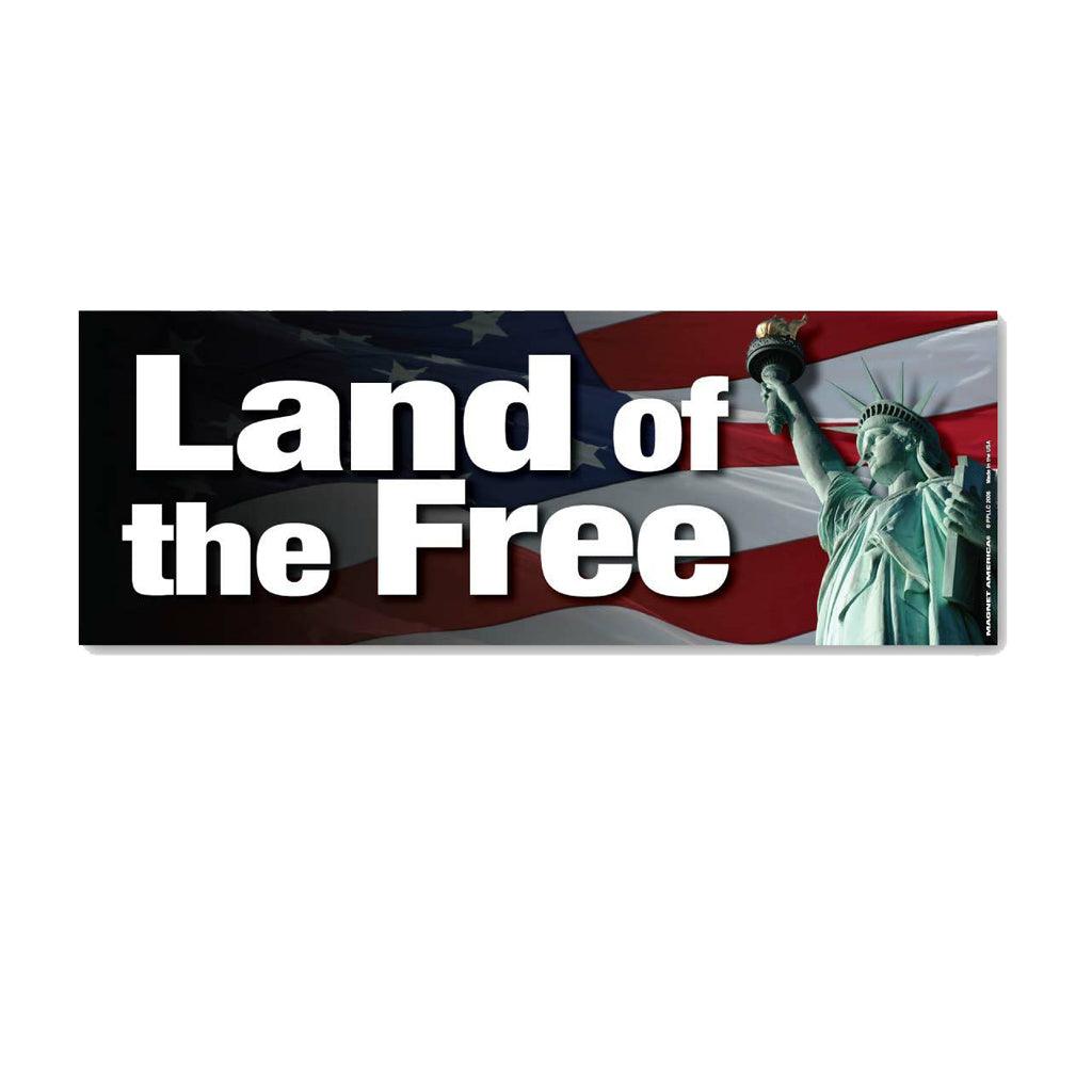 Land of the Free Bumper Strip Magnet (7.88" x 2.88") - Military Republic