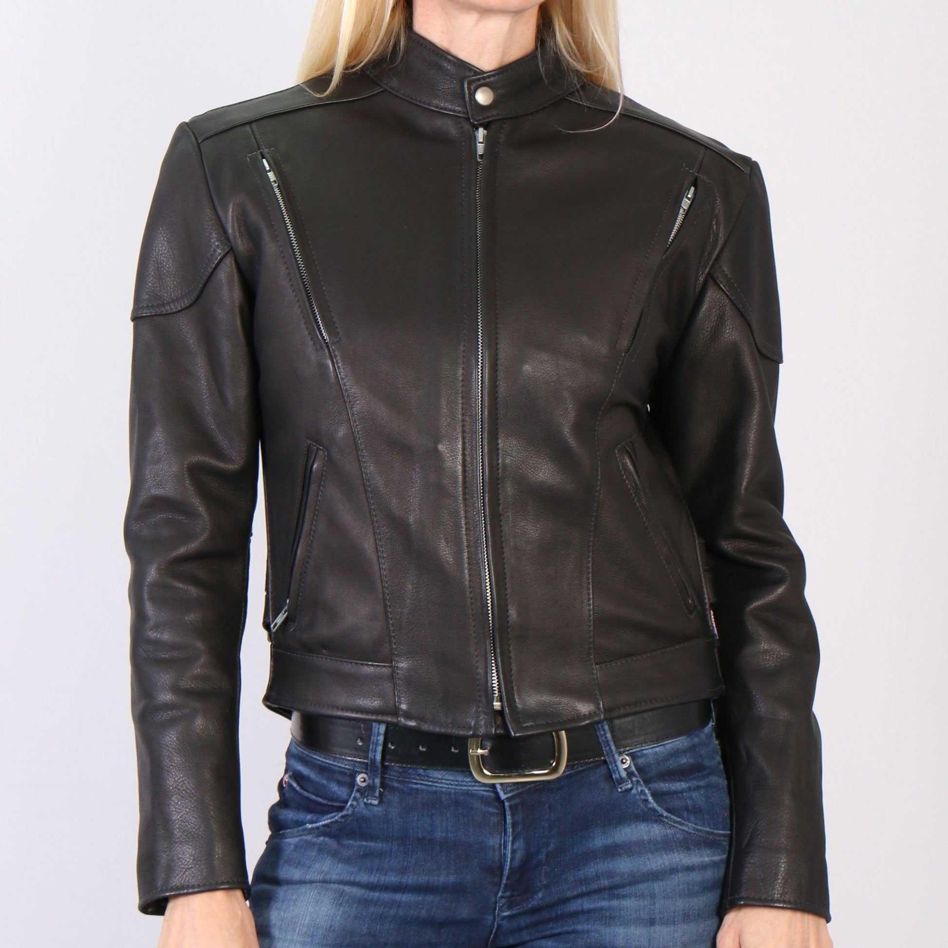 USA Made Ladies Vented Leather Jacket - Military Republic