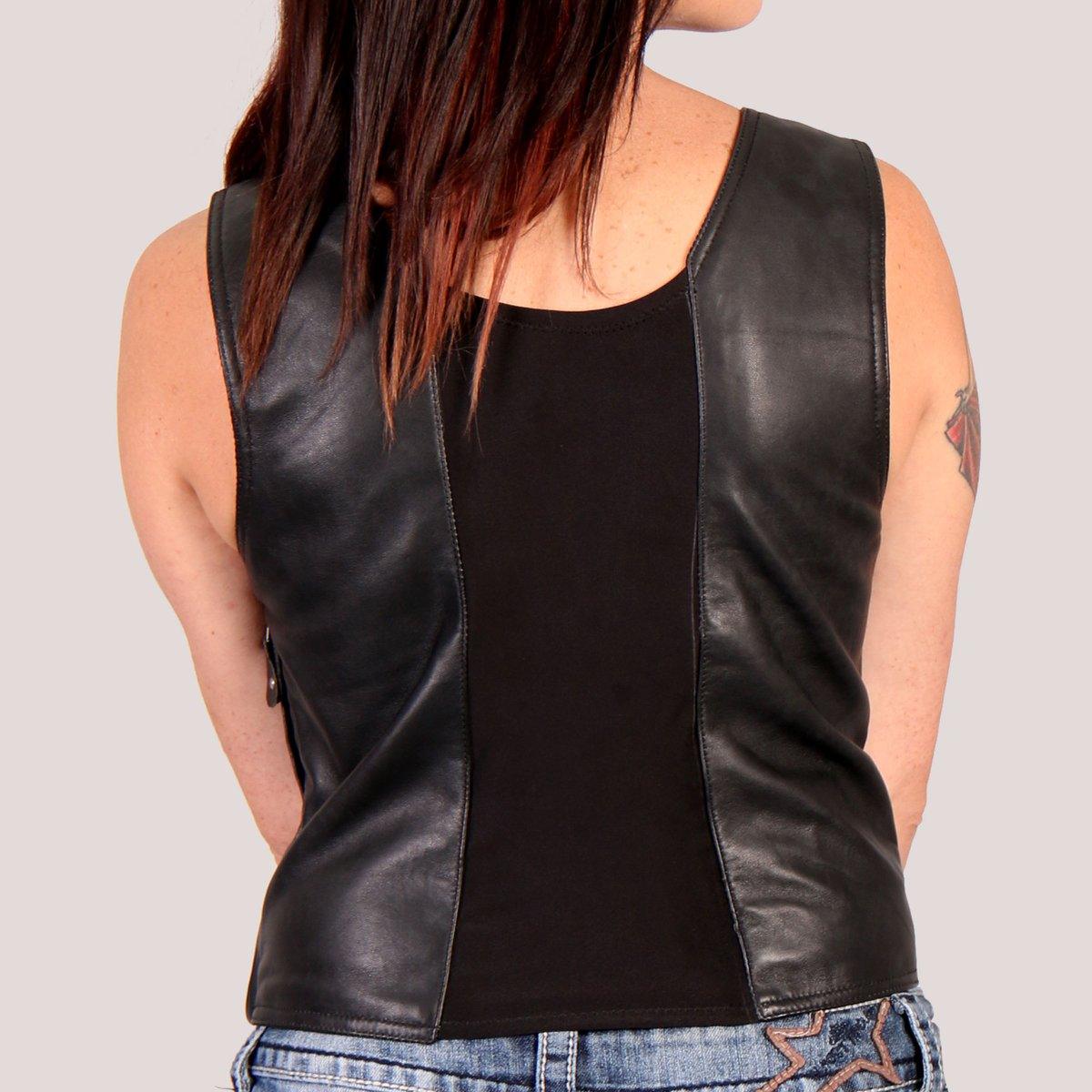 Ladies Hot Leathers Bodice Leather Top - Military Republic