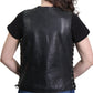 Ladies Side Lace Zip Up Hot Leathers Leather Vest - Military Republic