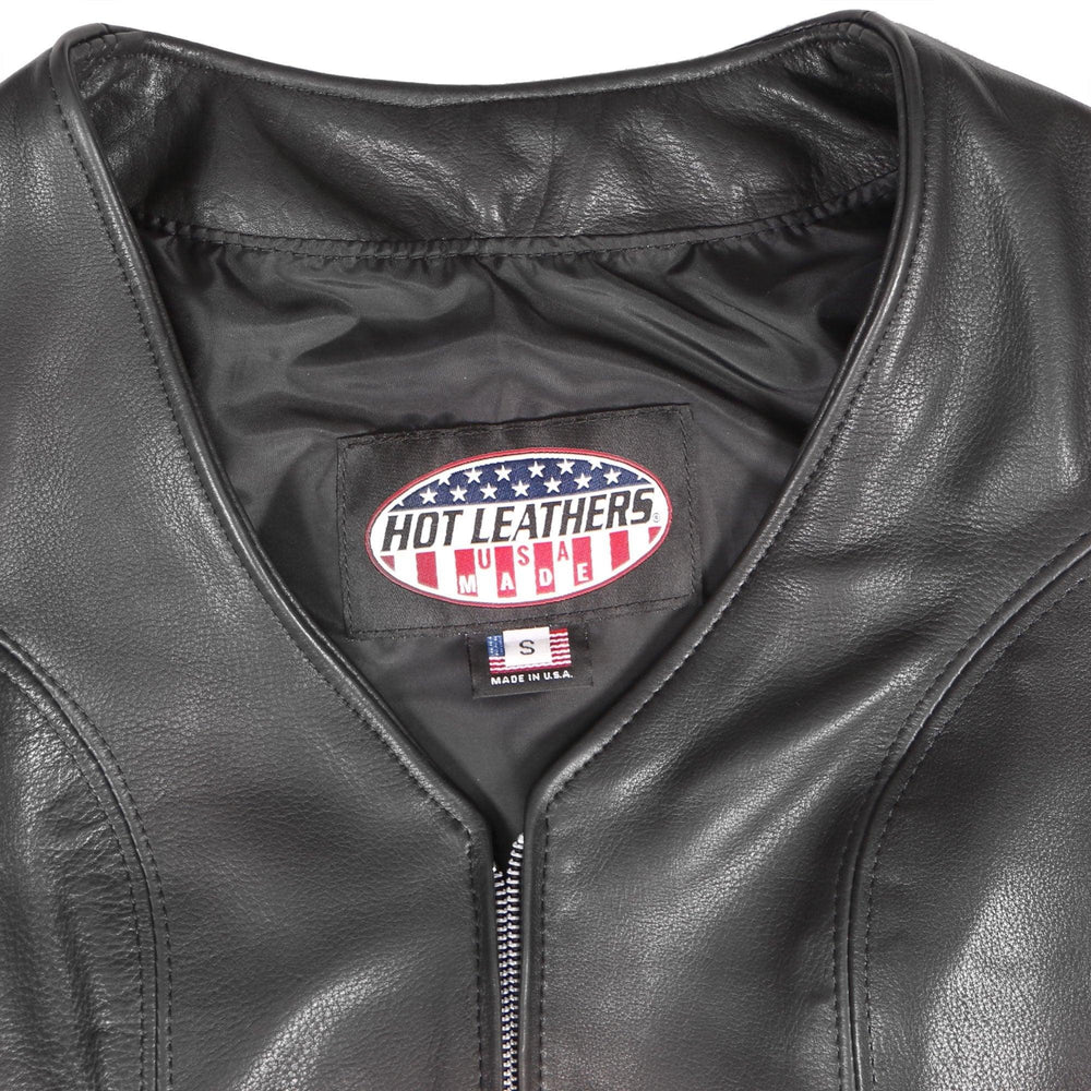 Ladies Zipper Front Vest Hot Leathers Limited Run - Premium USA Made Leather - Military Republic