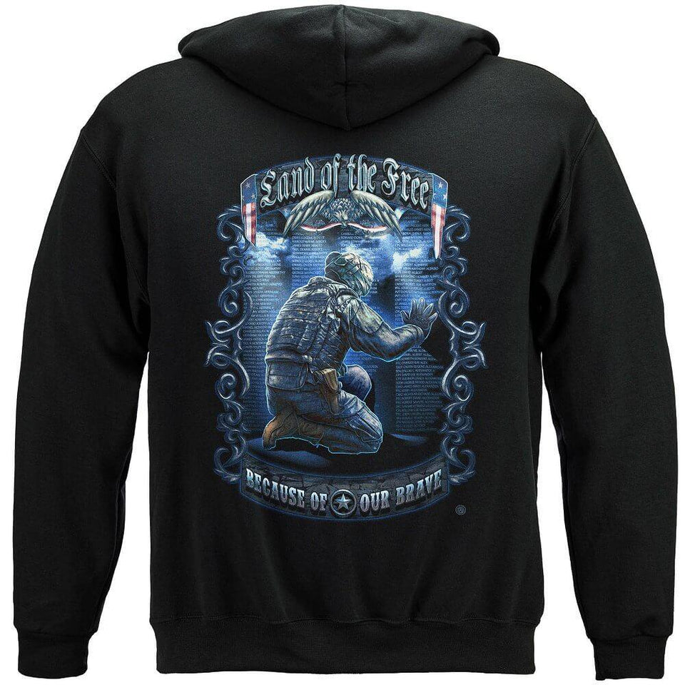 Land Of The Free Wall Hoodie - Military Republic