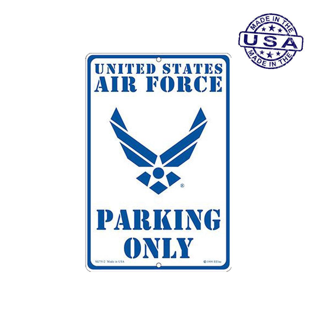 Large Rectangular United States Air Force Parking Only Aluminum Sign - 8" x 12" - Military Republic