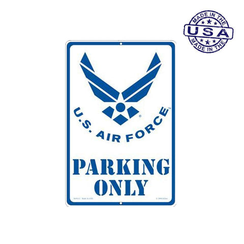 Large Rectangular United States Air Force Parking Only Aluminum Sign - 12" x 18" - Military Republic