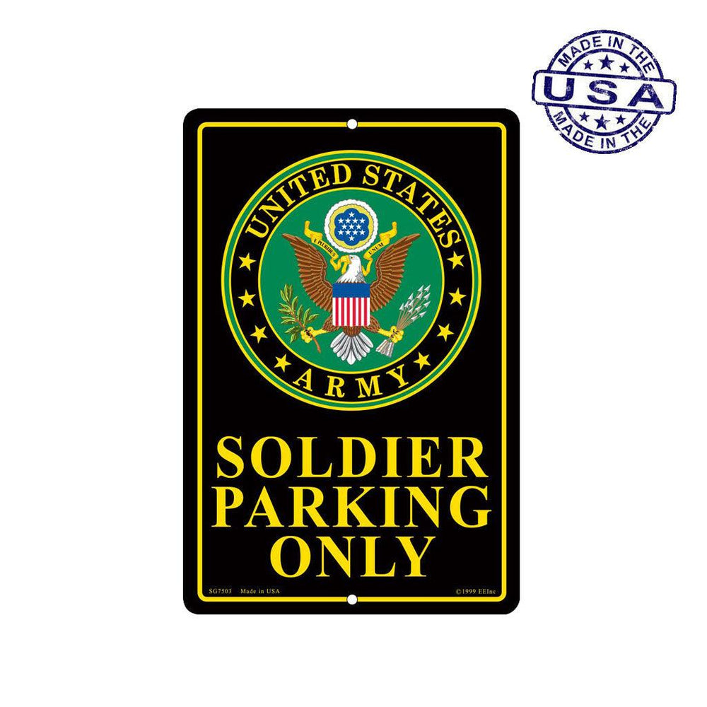 Large Rectangular United States Army Soldier Parking Only Aluminum Sign - 8