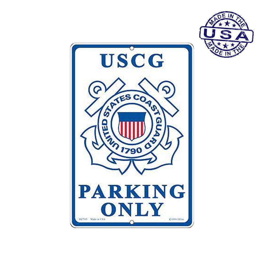 Large Rectangular United States Coast Guard Parking Only Aluminum Sign - 8
