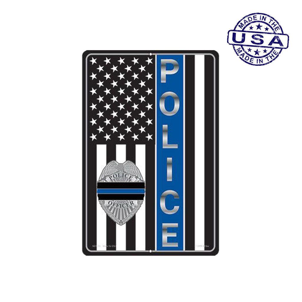 Large Rectangular United States Police Aluminum Sign - 12" x 18" - Military Republic
