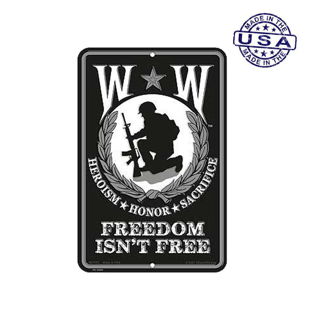 Large Rectangular United States Veteran Freedom Isn't Free Aluminum Sign - 8