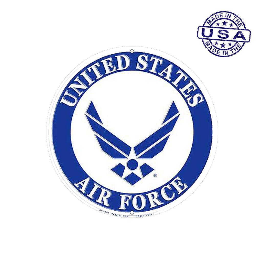 Large Round United States Air Force Aluminum Sign - 12" - Military Republic
