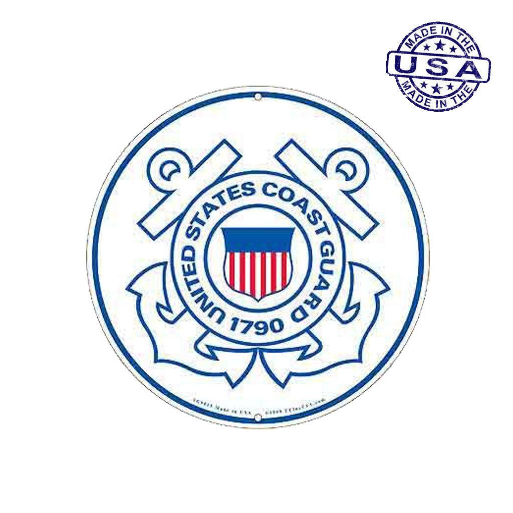 Large Round United States Coast Guard 1790 Aluminum Sign - 12" - Military Republic