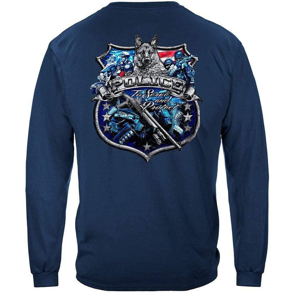Law Enforcement- To Serve & Protect - Foil T-Shirt - Military Republic