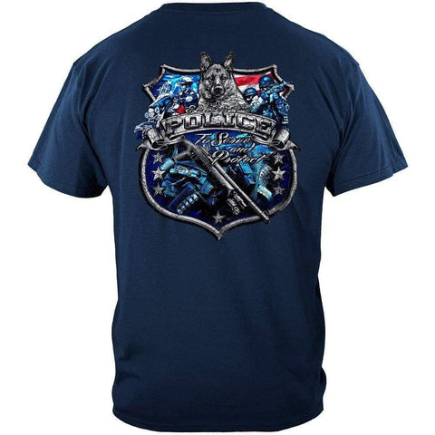 Law Enforcement- To Serve & Protect - Foil T-Shirt - Military Republic