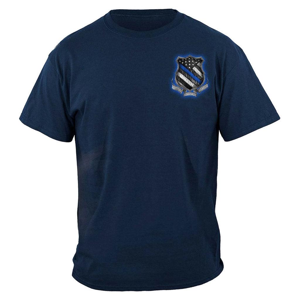 United States Law enforcement Back the Blue Virtue Respect Honor Premium T-Shirt - Military Republic