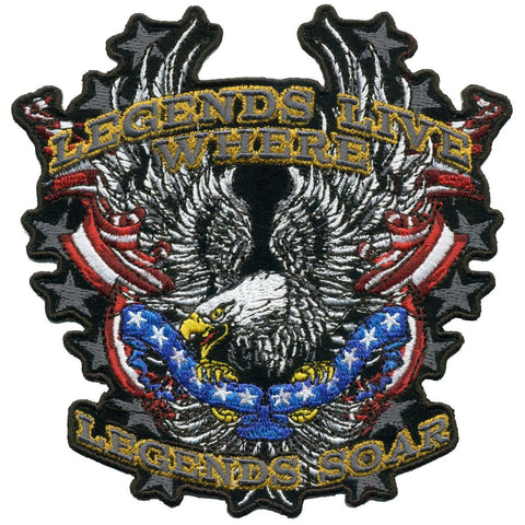 Legends Soar Patriotic Eagle 11" x 11" Patch - Military Republic