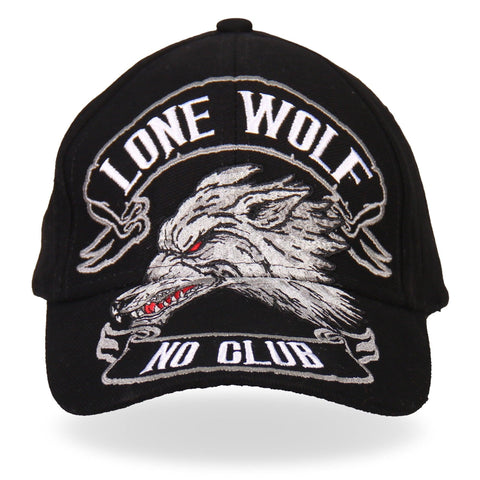 Lone Wolf No Club Biker Ball Cap - Military Republic