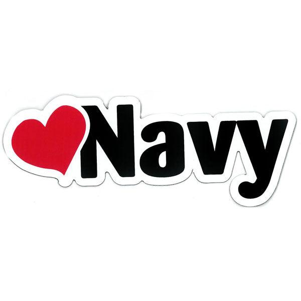 "Love Navy" Heart with Navy Die Cut Auto Magnet - Military Republic