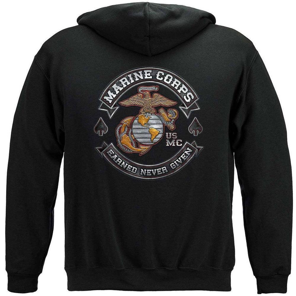 Marine Corps Biker Hoodie - Military Republic