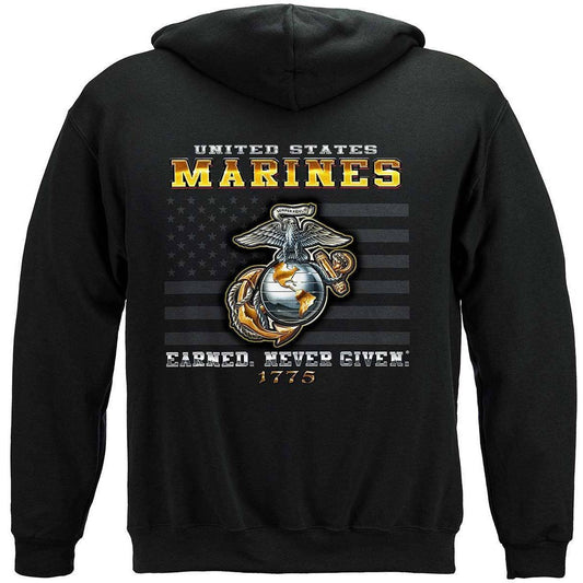 Marine Corps USMC Earned Never Given Premium Hoodie - Military Republic