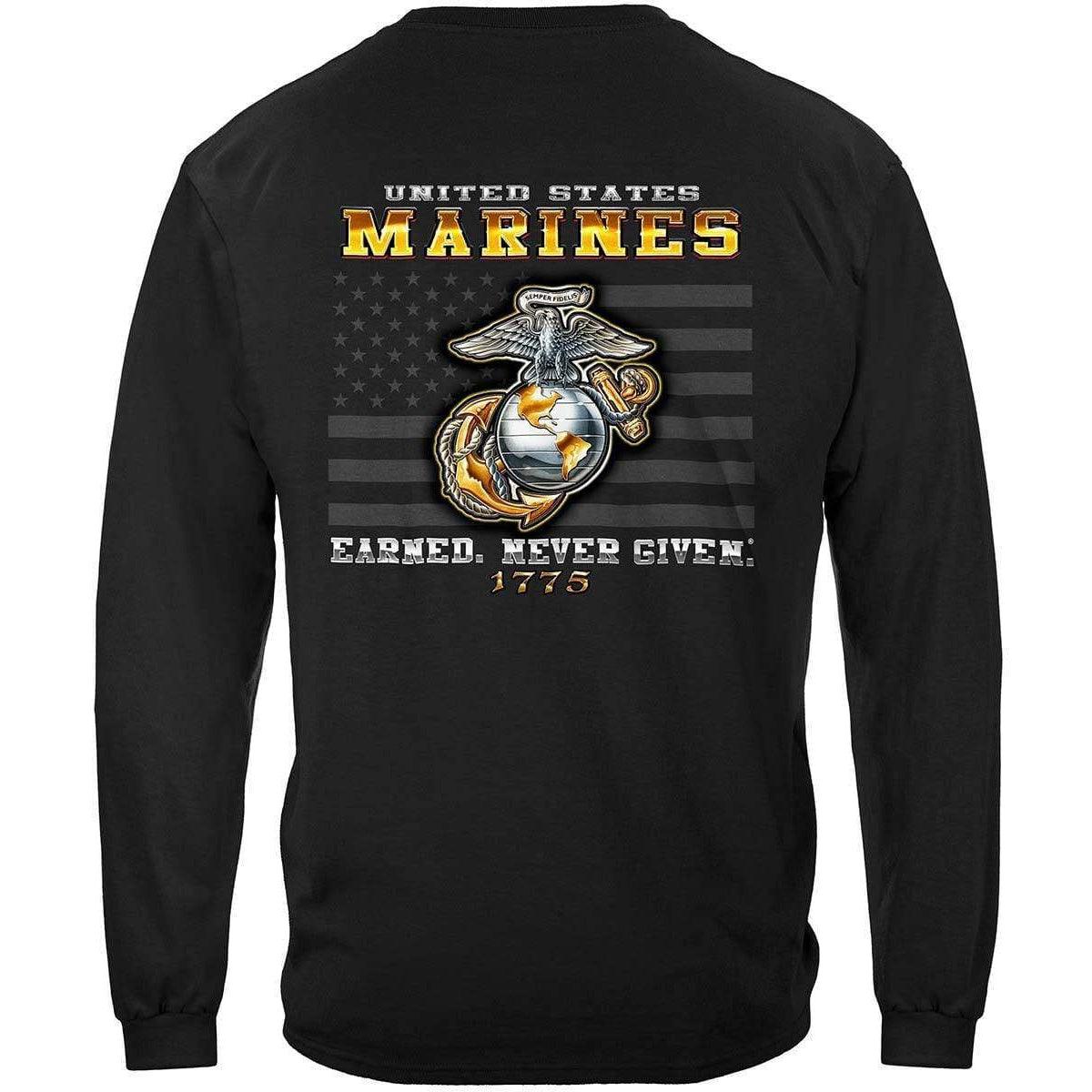 Marine Corps USMC Earned Never Given Premium Long Sleeves - Military Republic