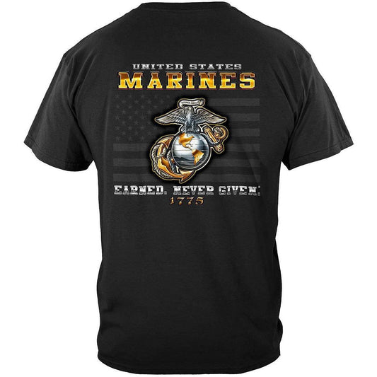 Marine Corps USMC Earned Never Given Premium T-shirt - Military Republic