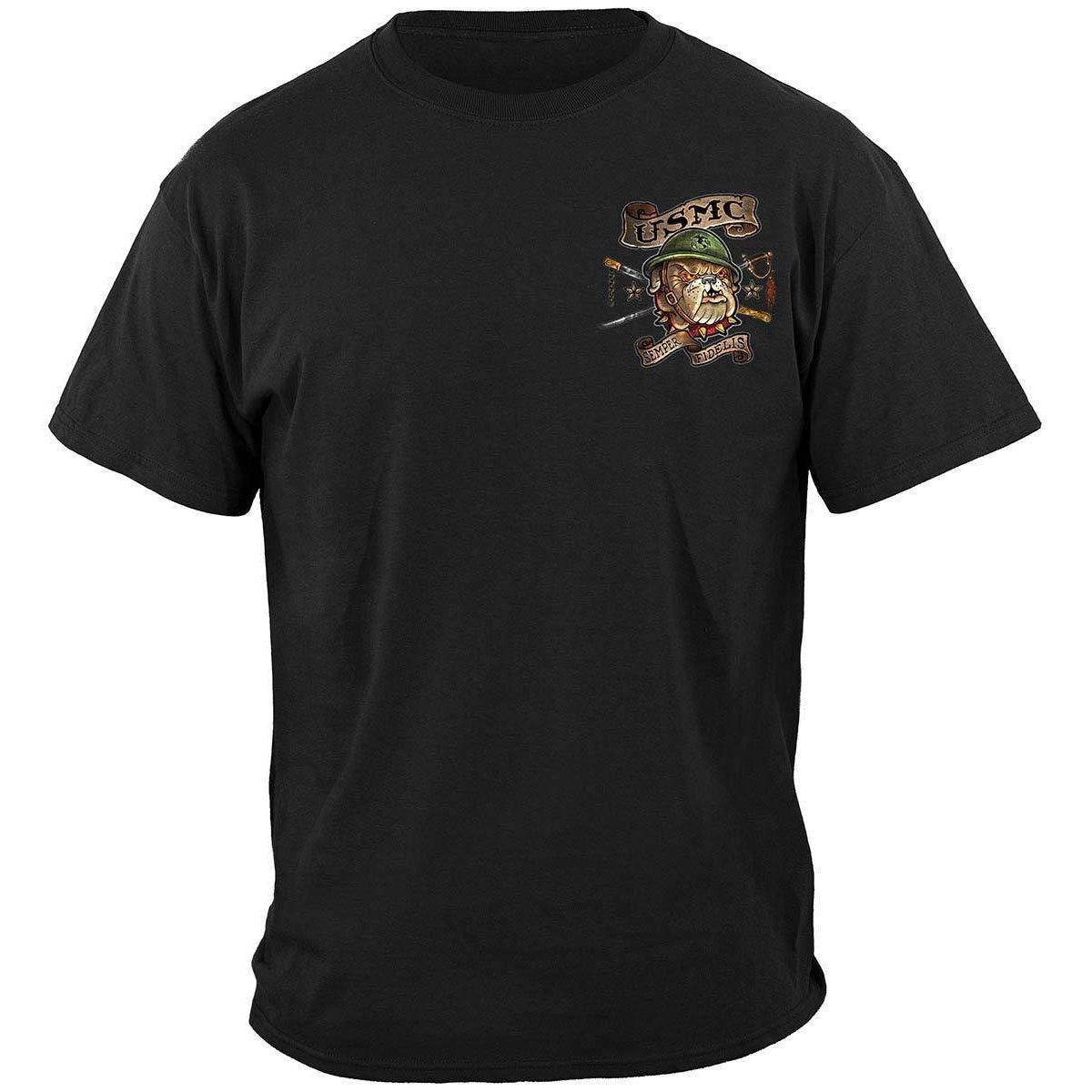Marine Corps USMC Vintage Tattoo Semper Fidelis Premium T-Shirt - Military Republic